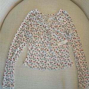 For Love and Lemons Rose Long sleeve Top